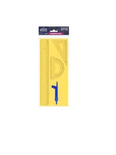 Hatas Pergelli Ekonomik Çizim Takımı 30 cm Cetvelli
