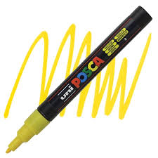 Uni Posca Pc-3m Su Bazlı Markör 0.9-1.3 Mm - Yellow