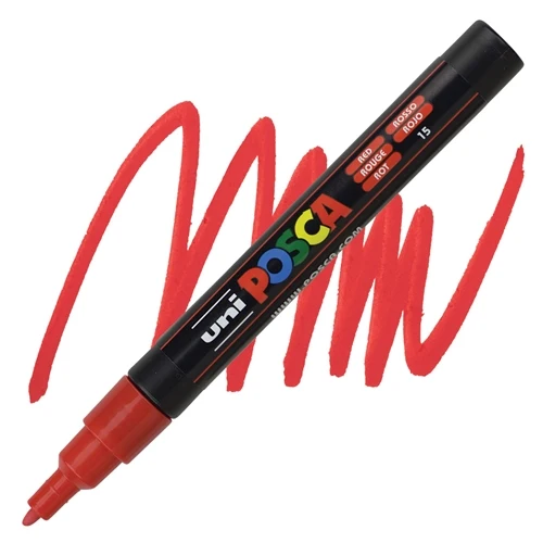 Uni Posca Pc-3m Su Bazlı Markör 0.9-1.3 Mm - Red