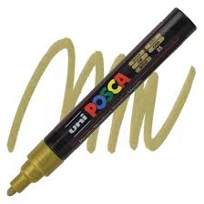Uni Posca Pc-5m Su Bazlı Markör 1.8-2.5 Mm - Gold