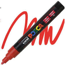 Uni Posca 1.8-2.5 Su Bazlı Poster Markörü Kırmızı Npc-5m Kırmızı (N)