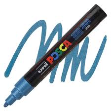 Uni Posca Pc-5m Su Bazlı Markör 1.8-2.5 Mm - Metallic Blue