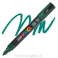 Uni Posca 1.8 - 2.5Mm Su Bazlı Poster Markörü Pc-5m İngiliz Yeşili