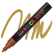 Uni Posca 1.8-2.5 Su Bazlı Poster Markörü Bronz Npc-5m Bronz (N)
