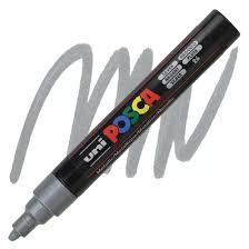 Uni Posca Pc-5m Su Bazlı Markör 1.8-2.5 Mm - Silver