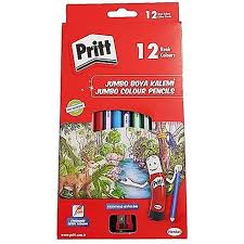 Pritt Jumbo Üçgen Boya Kalemi - 12 Renk - Karton Kutu