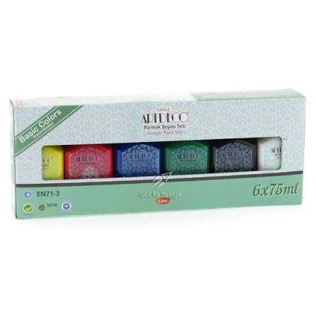 Artdeco Parmak Boyası Seti 6x75ml Temel Renkler