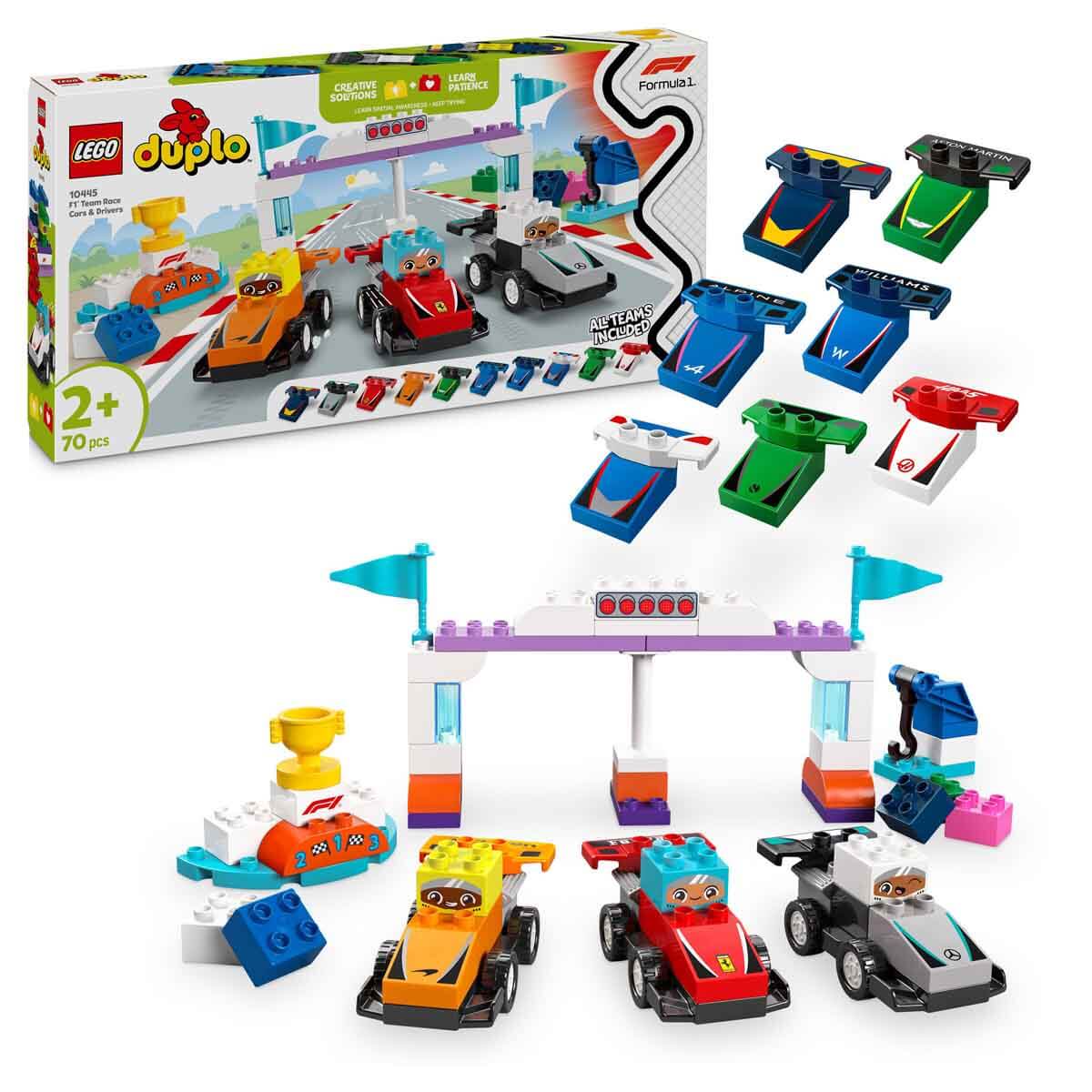 LEGO DUPLO Kasabası F1 Takımı Yarış Arabaları ve Sürücüler 10445 