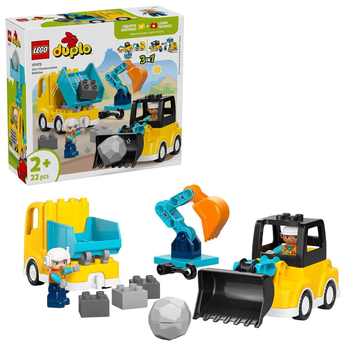 LEGO DUPLO Kasabası 3'ü 1 Arada İnşaat Araçları 10475