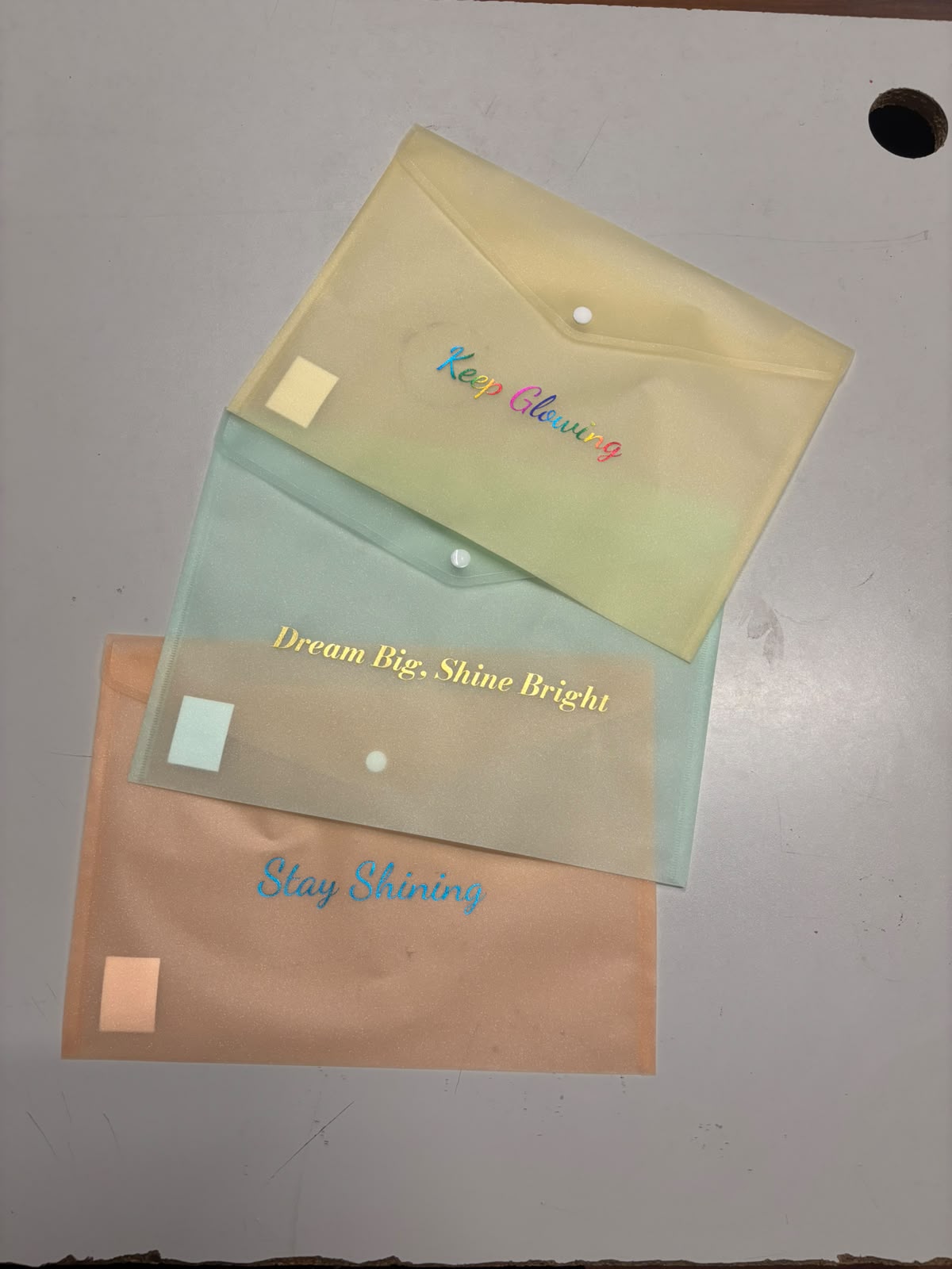 Keskin Pastel Glitter Çıtçıtlı Dosya