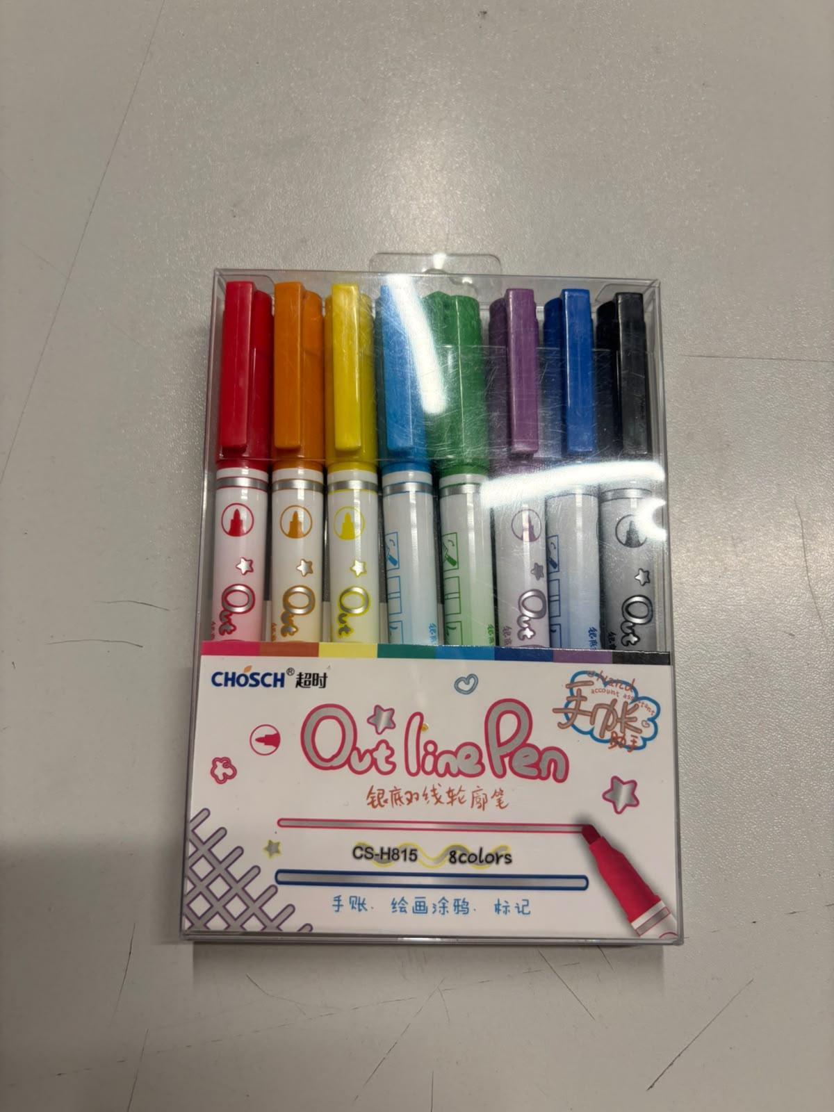 Chosch 8 Renk Out Line Pen