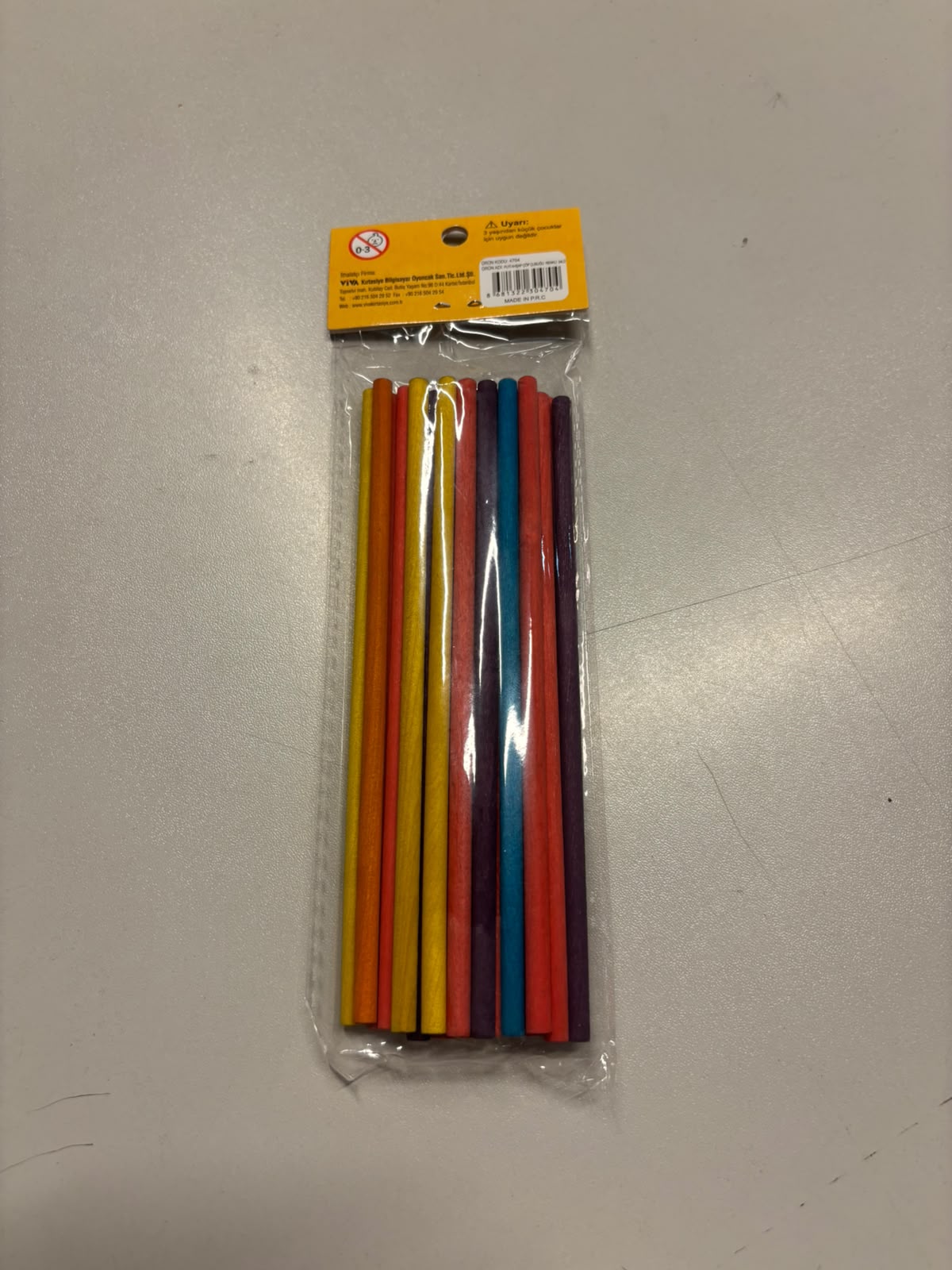 Puti Ahşap Renkli Yuvarlak Çubuk