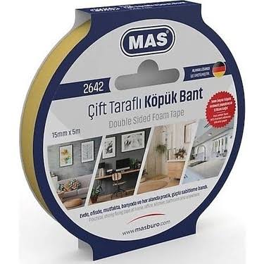 MAS ÇİFT TARAFLI KÖPÜK BANT 15MMX5M