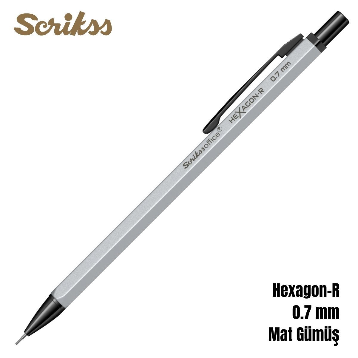 Scrikss Hexagon-R 0.7 mm Mat Gümüş Versatilatil