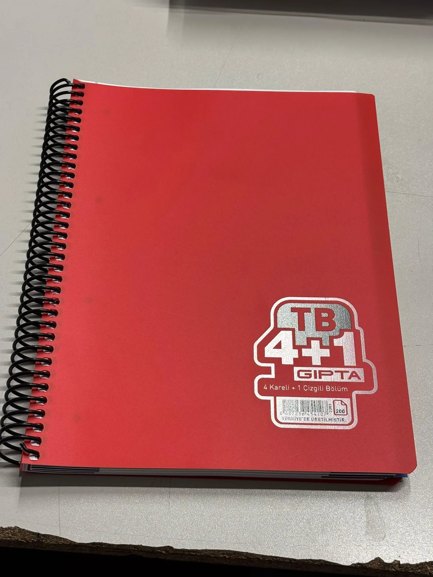GIPTA TB Seperatörlü PP Kapak A4 200 Sayfa 4 Kareli + 1 Çizgili Defter