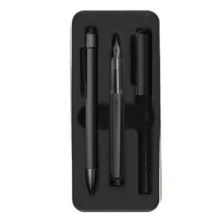 FABER CASTELL SİYAH HEXO DOLMA VE TÜKENMEZ KALEM SET