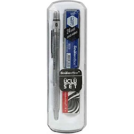 Scrikss Graph-x Metal 0.7 mm Versatil Kalem Silgi Uç Seti Gri