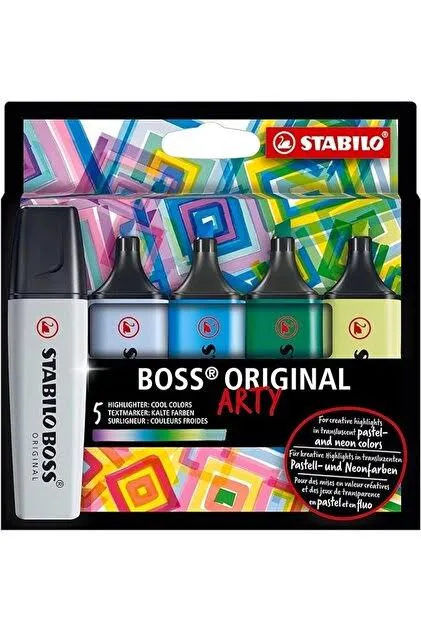 STABİLO BOSS ORİGİNAL ARTY SOĞUK RENKLER İŞARETLEME KALEMİ 5Lİ