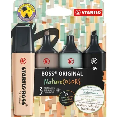 STABILO BOSS ORIGINAL NATURE COLORS 3+1 TEXTMARKER