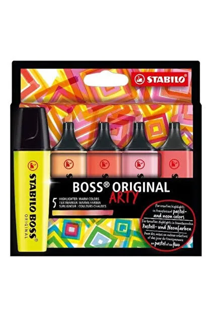 STABİLO BOSS ORİGİNAL ARTY SICAK RENKLER İŞARETLEME KALEMİ 5Lİ