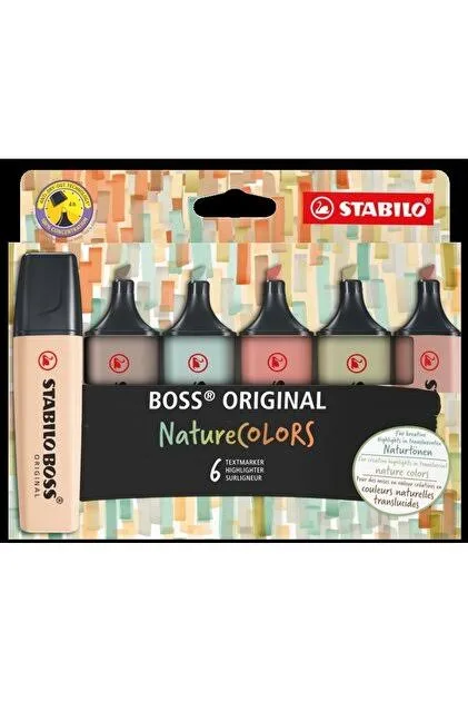 STABILO BOSS ORIGINAL NATURE COLORS 6+2 TEXTMARKER