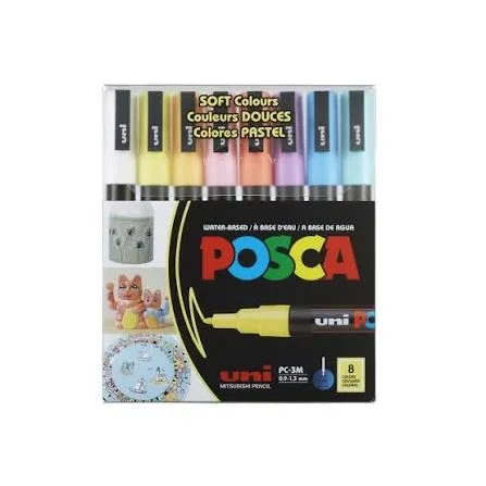 UNİ POSCA PC-3M 0.9-1.3MM 8'Lİ SET