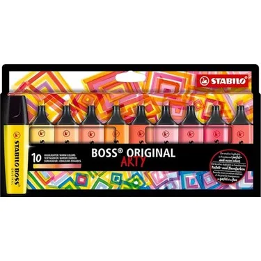 STABİLO BOSS ORİGİNAL ARTY SICAK RENKLER İŞARETLEME KALEMİ 10LU
