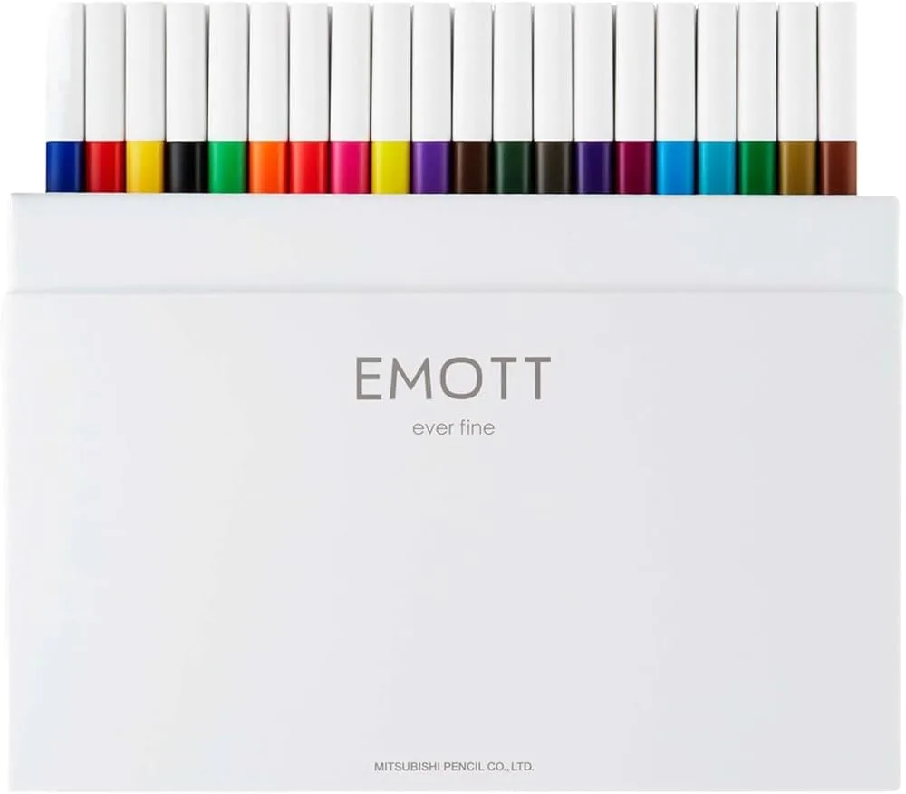 Uni Emott Everfine Fineliners 0 4 mm Assorted 40 Pack