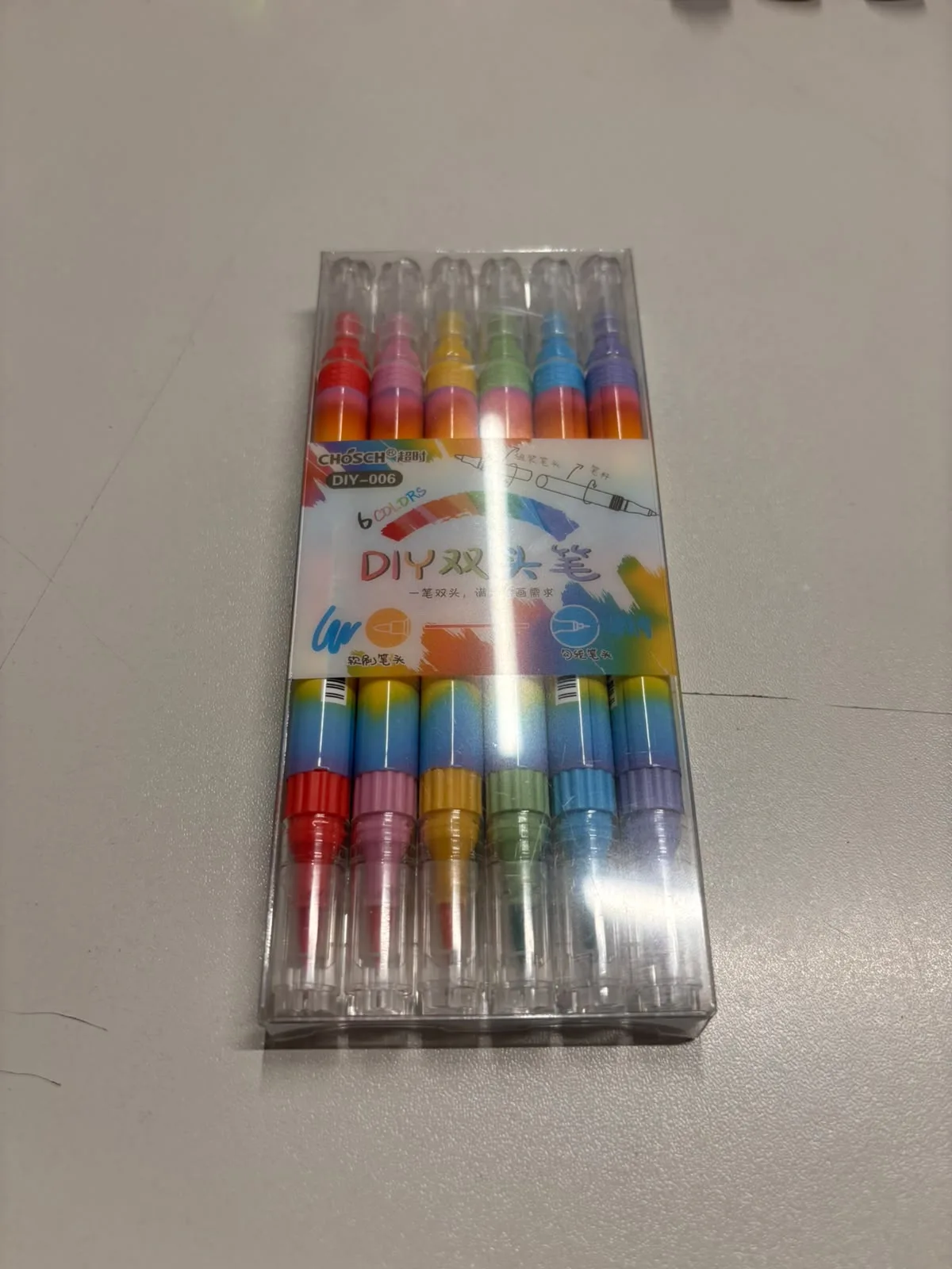 CHOSCH ÇİFT TARAFLI FOSFORLU KALEM SETİ 6 RENK