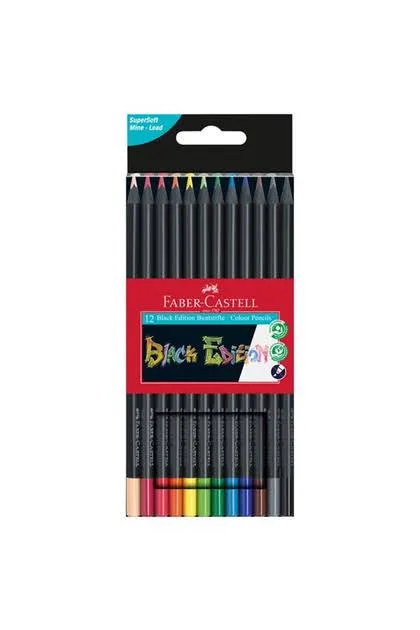 FABER CASTELL BLACK EDİTİON 12 RENK KURU BOYA