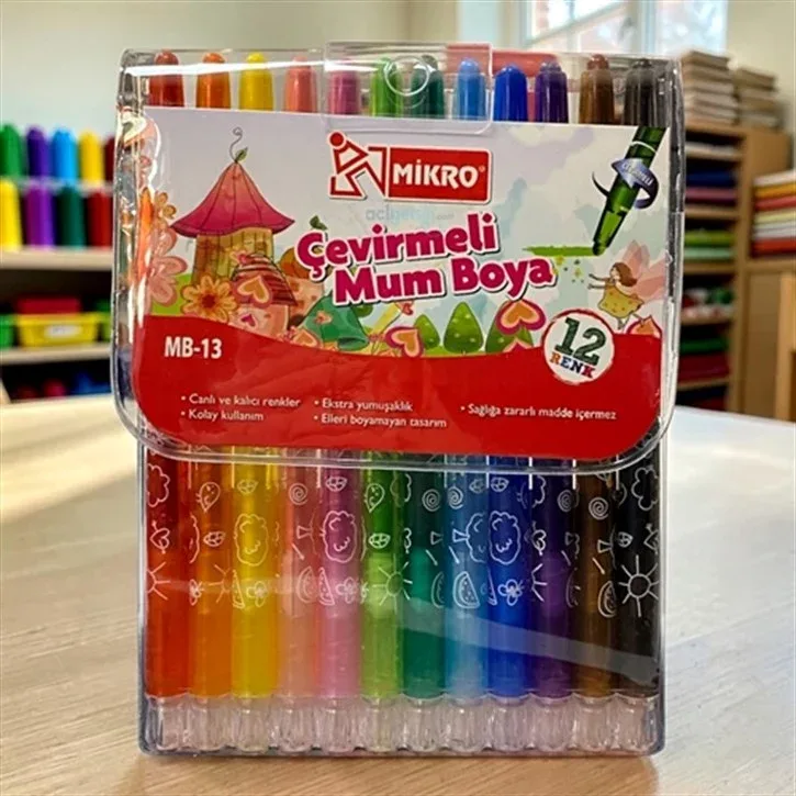 MİKRO ÇEVİRMELİ MUM BOYA 12Lİ