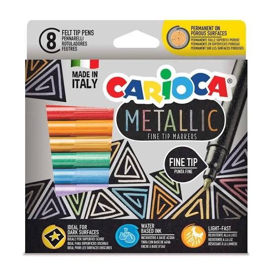 CARİOCA 8 RENK FİNE TİP METALİK KEÇELİ KALEM SETİ