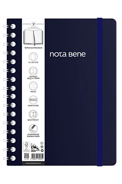 VJ SPİRALLİ SERT KAPAK DEFTER A4 160 SYF ÇİZGİLİ LACİVERT