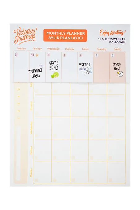 AYLIK PLANLAMA POST-İT 150X200MM 12 YAPRAK