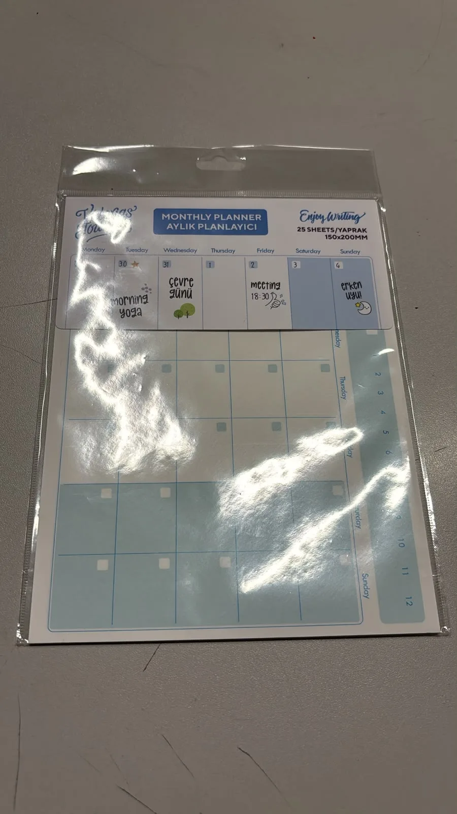 AYLIK PLANLAMA POST-İT 150X200MM 12 YAPRAK