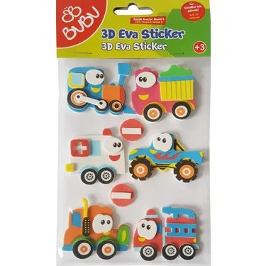 BU-BU EVA 3D KÜÇÜK ARAÇLAR STİCKERLARI