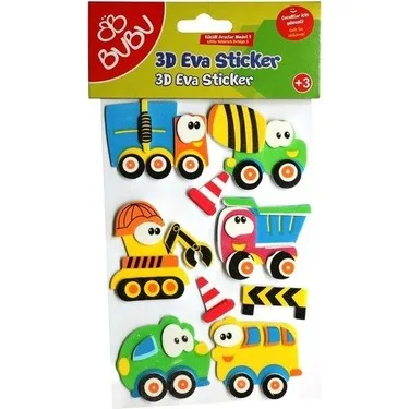 BUBU 3D EVA STİCKER İŞ MAKİNELERİ