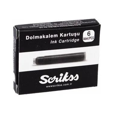 SCRİKSS DOLMAKALEM KARTUŞU SİYAH 6'LI PAKET