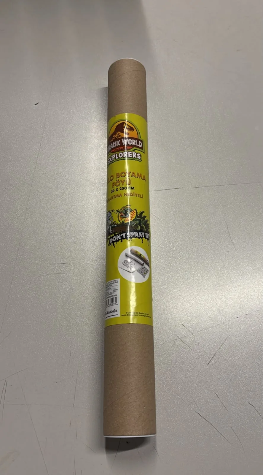 Jurassıc World 30*250 Çıkartmalı Rulo Boyama Föyü
