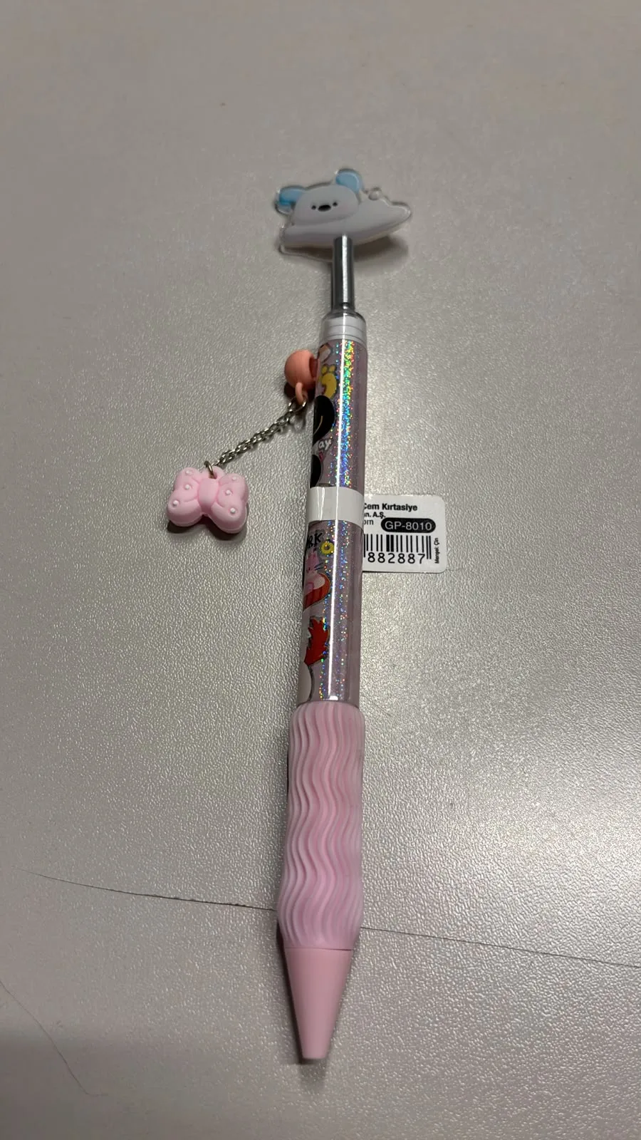 Cem Sallanan Köpek Başlıklı Pembe Jel Kalem