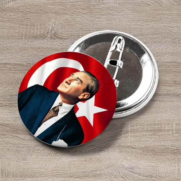 Çanta Rozeti Yuvarlak Bayrak-Atatürk-Emoji Karışık