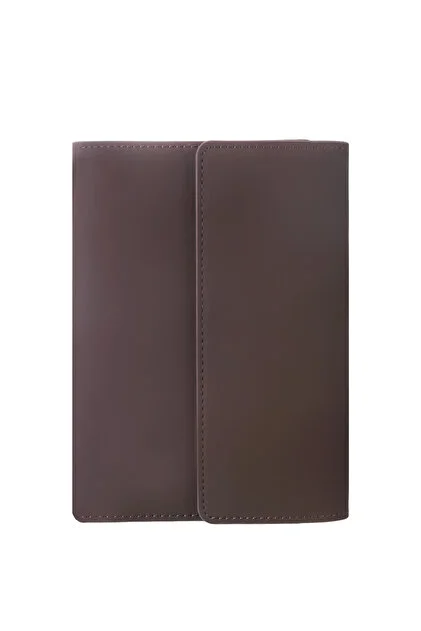 VJ Verse Vegan Deri Organizer Defter A6 Değişebilen İç 120 Yaprak Kutulu Kahverengi