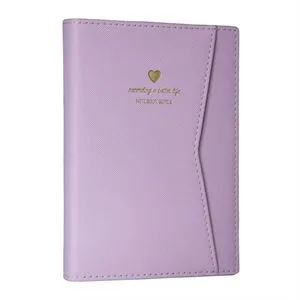 Vj Geçmeli Ve Cepli Defter A5 Ivory 80 Gr. 128 Yaprak Açık Mor