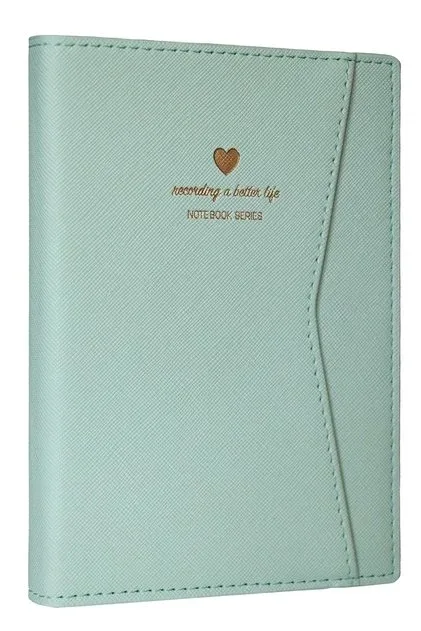 Vj Geçmeli Ve Cepli Defter A5, Ivory 80 Gram, 128 Yaprak Açık Yeşil