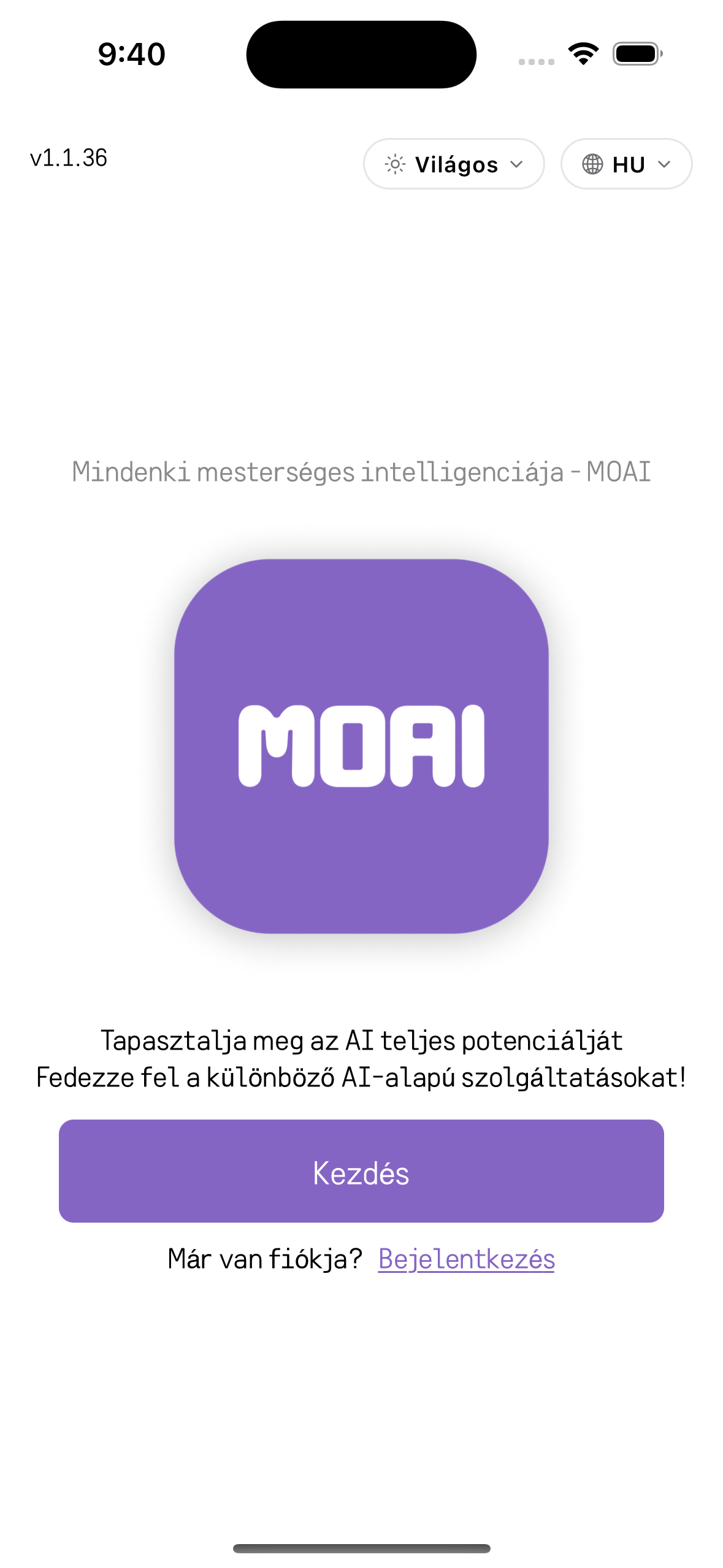 MOAI Getting started in Magyar, captured on iPhone 16