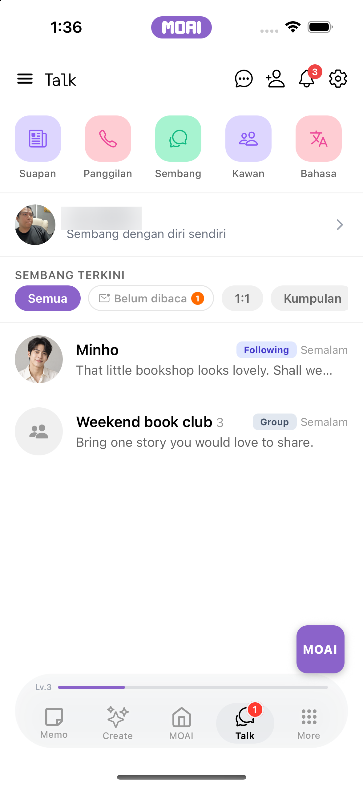 MOAI Talk in Bahasa Melayu, captured on iPhone 16