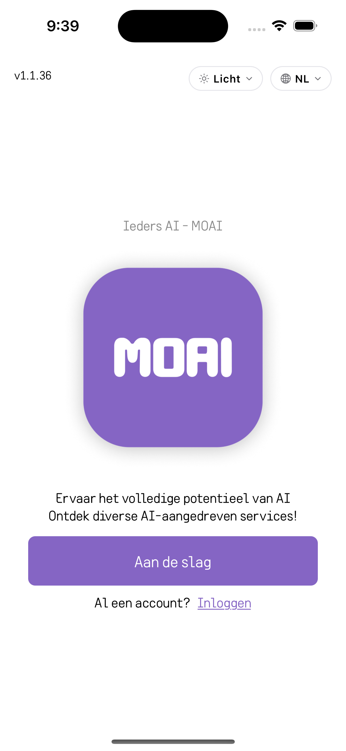 MOAI Getting started in Nederlands, captured on iPhone 16