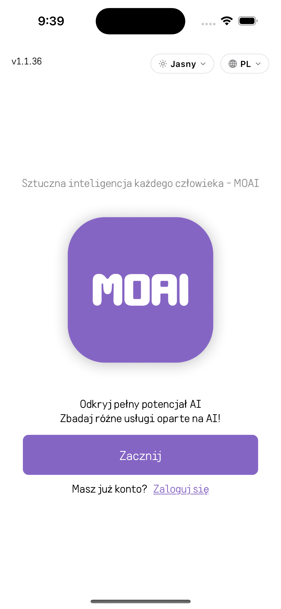 MOAI Getting started in Polski, captured on iPhone 16