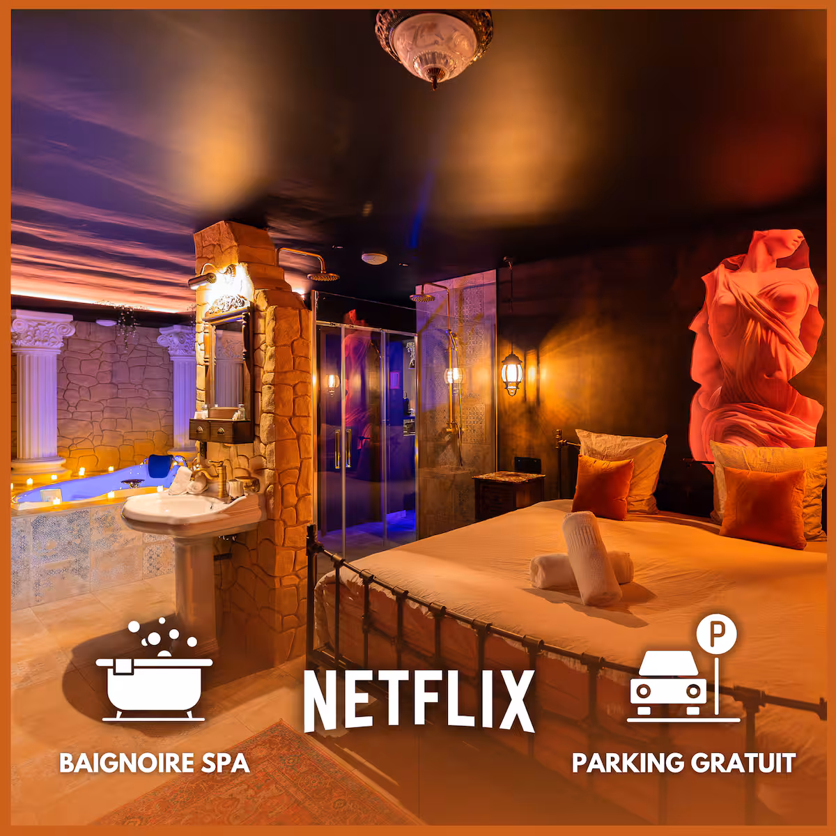 Love room Schirrhein - La Suite de Vénus, Love Room Jacuzzi Pièce Secrète