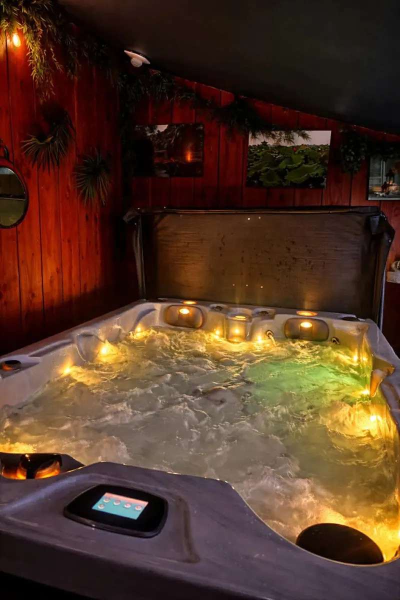 Love Nature à Rouans — Suite avec jacuzzi professionnel et piscine couverte privée à Rouans